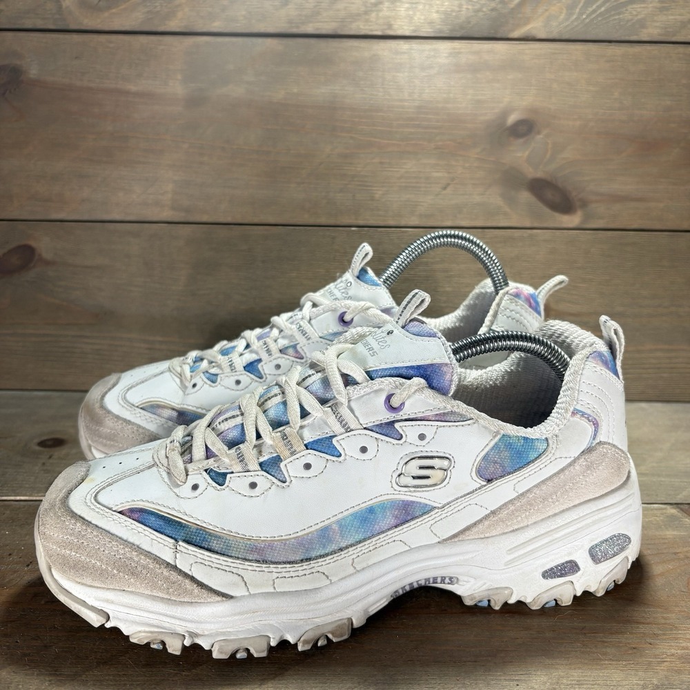 skechers dlites womens size 8.5 shoes white comfort walking sneakers